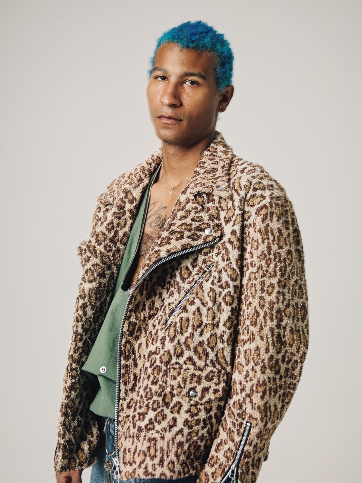 Old Park RL Towel Oversized Riders Jacket - Leopard | Garmentory