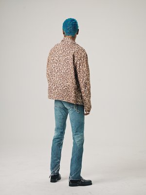 Old Park RL Towel Oversized Riders Jacket - Leopard | Garmentory
