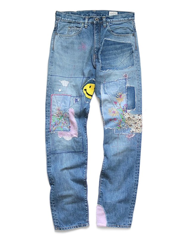 KAPITAL キャピタル 刺し子 ステッチ アミッシュ ワイド パンツ KAPITAL 【染】キャピタル *アーミッシュパンツ*1/Sコットン綿