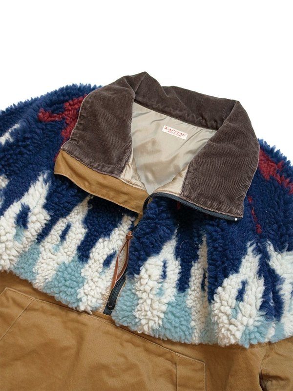 Kapital Chino x BOA Fleece NORDIC Anorak - Camel | Garmentory