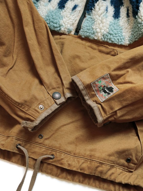 Kapital Chino x BOA Fleece NORDIC Anorak - Camel | Garmentory