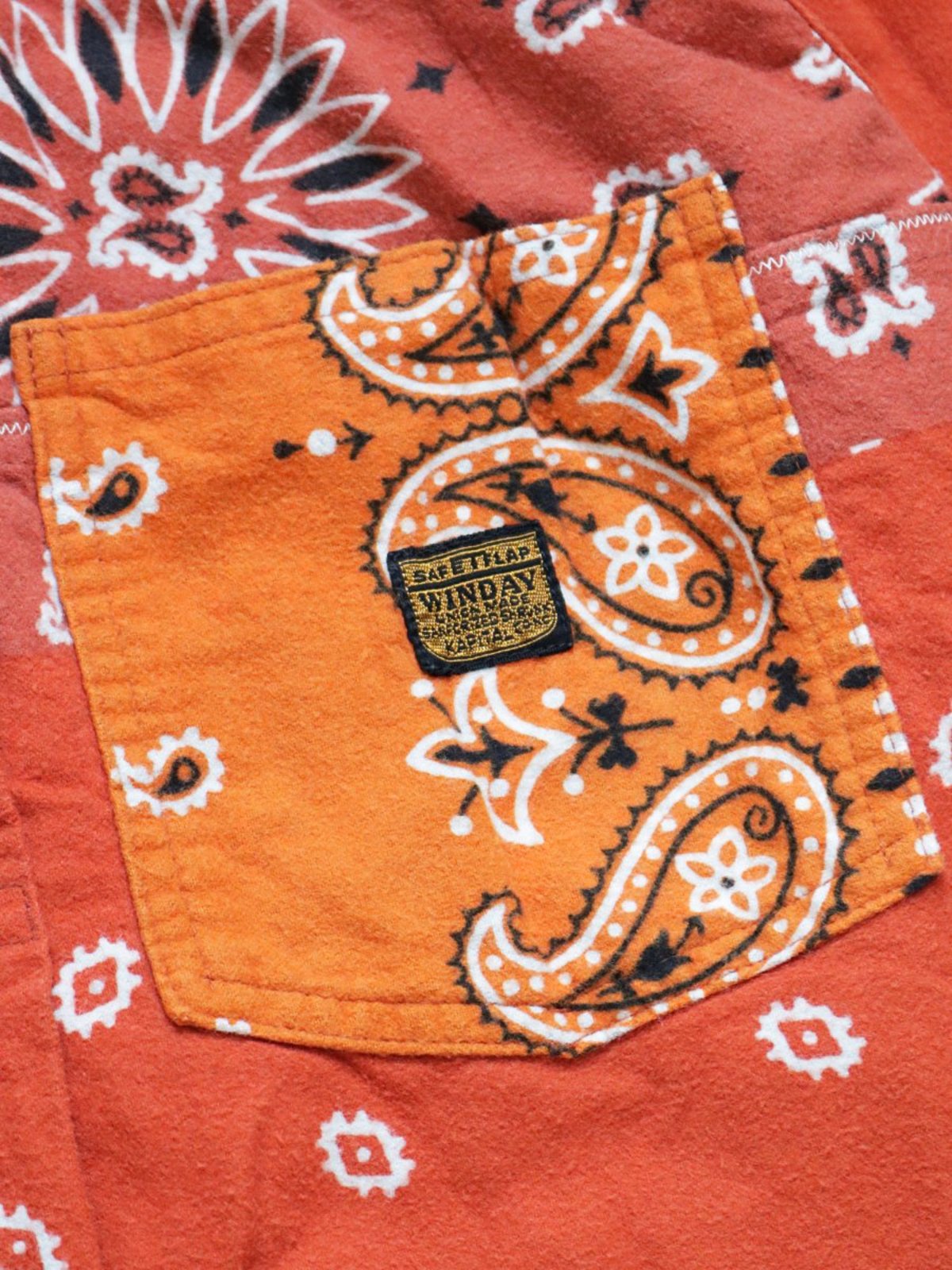 KAPITAL キャピタル REVERSIBLE FLANNEL JACKET Kapital Flannel Reversible Bandana 1st Jacket - Khaki/Orange