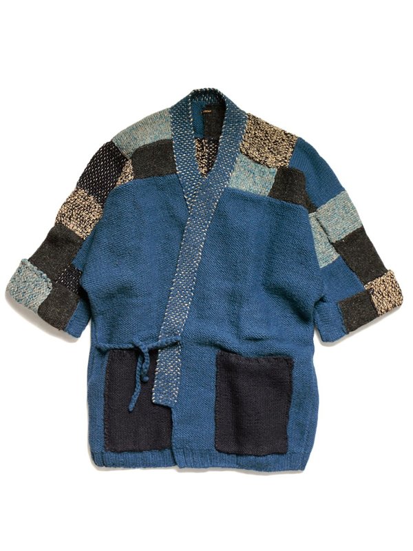 Kapital Wool Hand Knit Tugihagi Kesa Cardigan - Navy