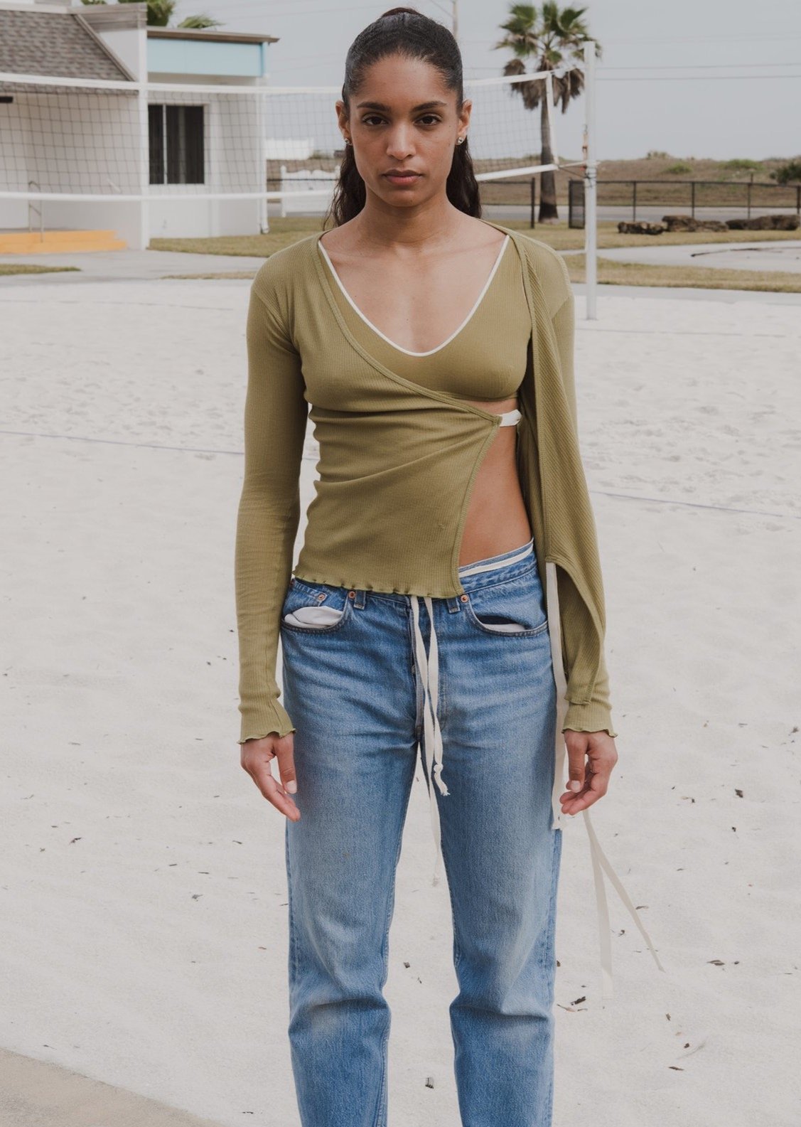 Baserange Omit Wrap - Galti Green | Garmentory