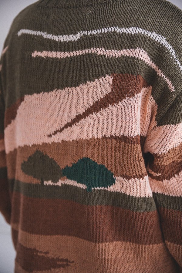 トップス story mfg. keeping jumper Story MFG. Keeping Jumper Treefall Handknit | Olive | Canoe Club