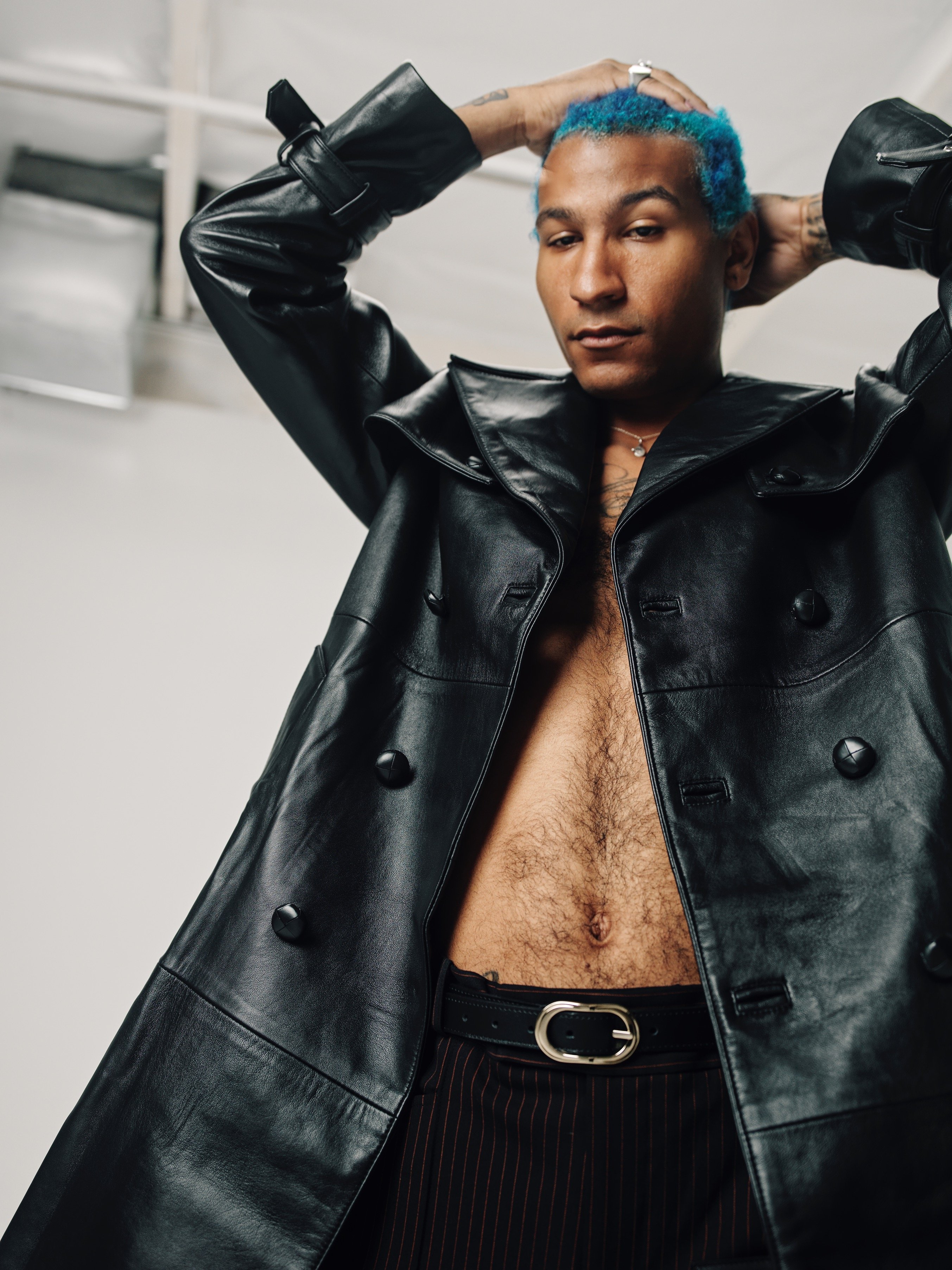 Ernest W. Baker Lamb Leather Trench Coat - Black | Garmentory