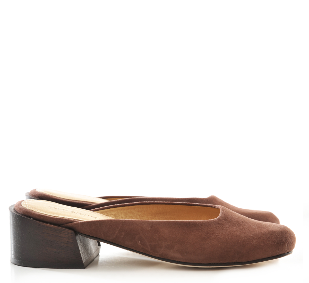 Mari Giudicelli Cafe Suede Leblon Mule by Mari Guidicelli | Garmentory