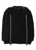 TAKAHIROMIYASHITA The Soloist. Wool Knit Zip Boat Neck Aran Cape - Black - Thumbnail 13