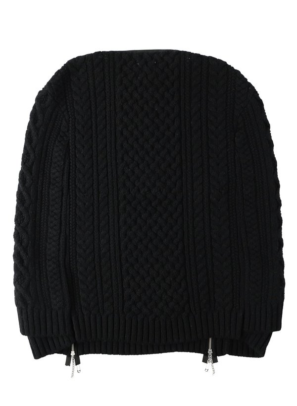 TAKAHIROMIYASHITA The Soloist. Wool Knit Zip Boat Neck Aran
