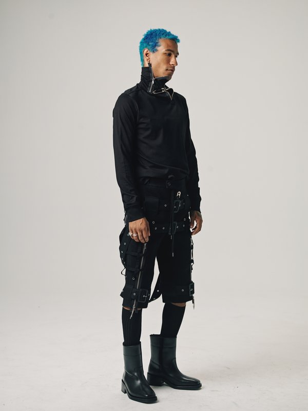 SoloIst music staff strapped ソロイスト パンツ 黒 TAKAHIROMIYASHITA The Soloist. Wool Music Staff Strapped 3/4