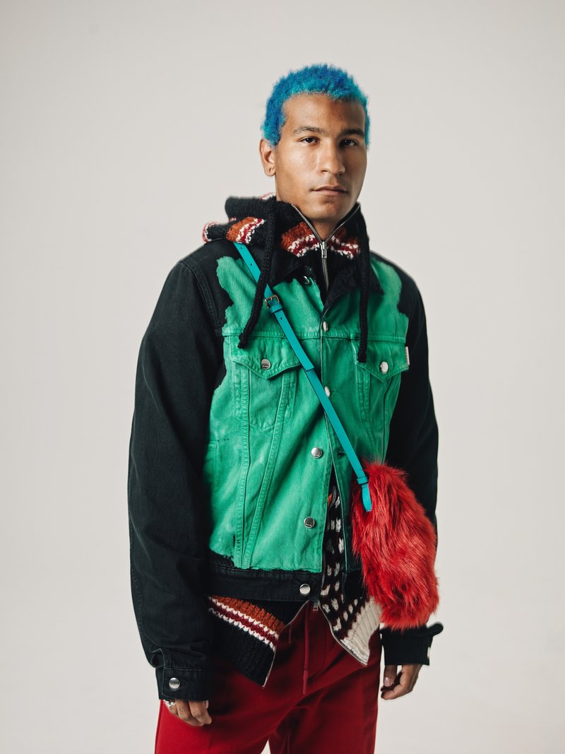 上品なスタイル Shoulder Museo Leather Calf & Fur Teddy Marni Bag Red - バッグ
