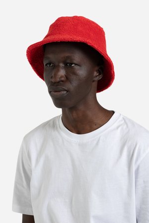 Lite Year Terry Bucket Hat - Red | Garmentory