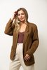Vintage Linen Mix Blazer - Brown - Thumbnail 1