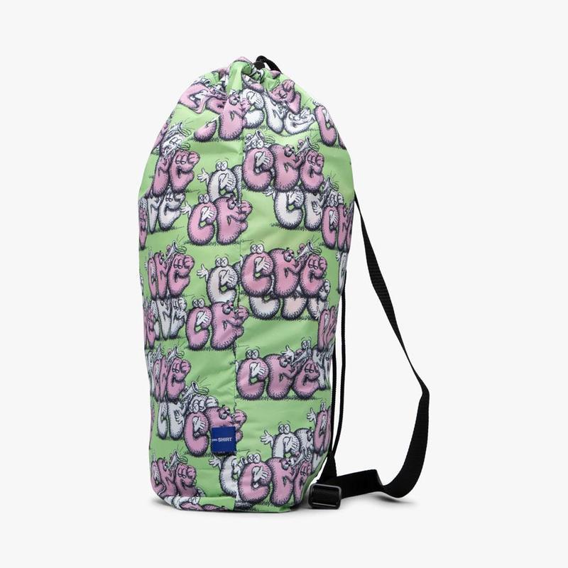 COMME des GARÇONS SHIRT x KAWS Drawstring Bag - Green/Multi