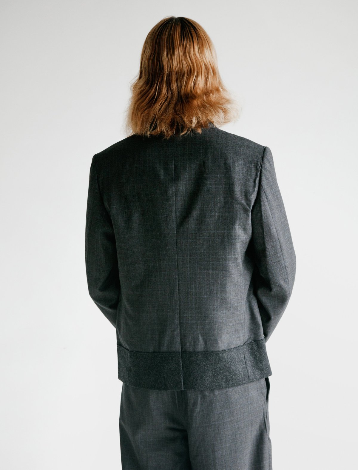 Comme des Garcons Wool Tropical Check Flannel Jacket - Charcoal 