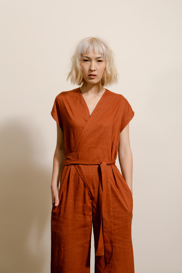 rust colour jumpsuit