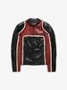 Prada Male Moto Styled Leather Jacket - black/red - Thumbnail 1