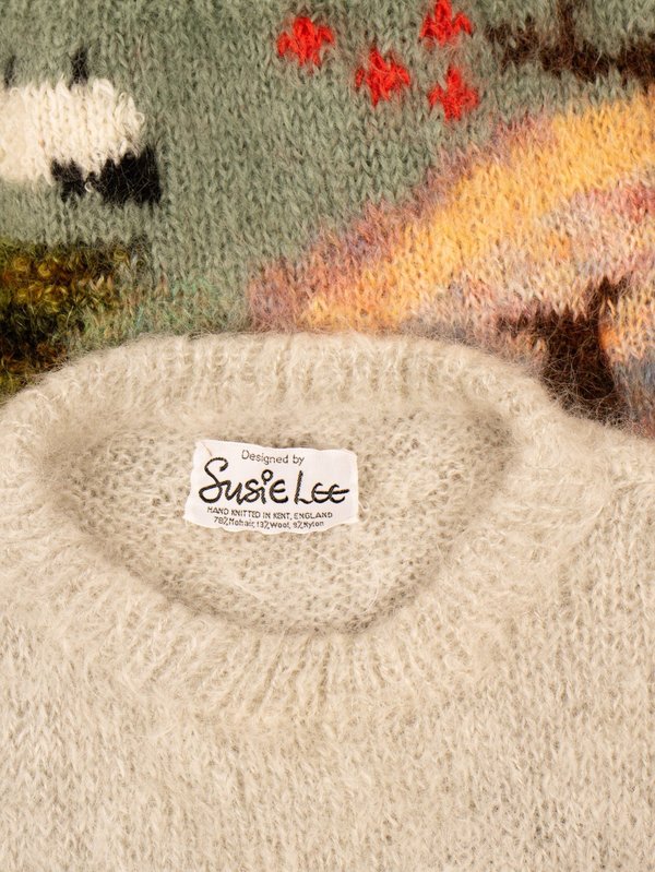 VINTAGE 1980's susie lee pastoral mohair sweater - GREY | Garmentory