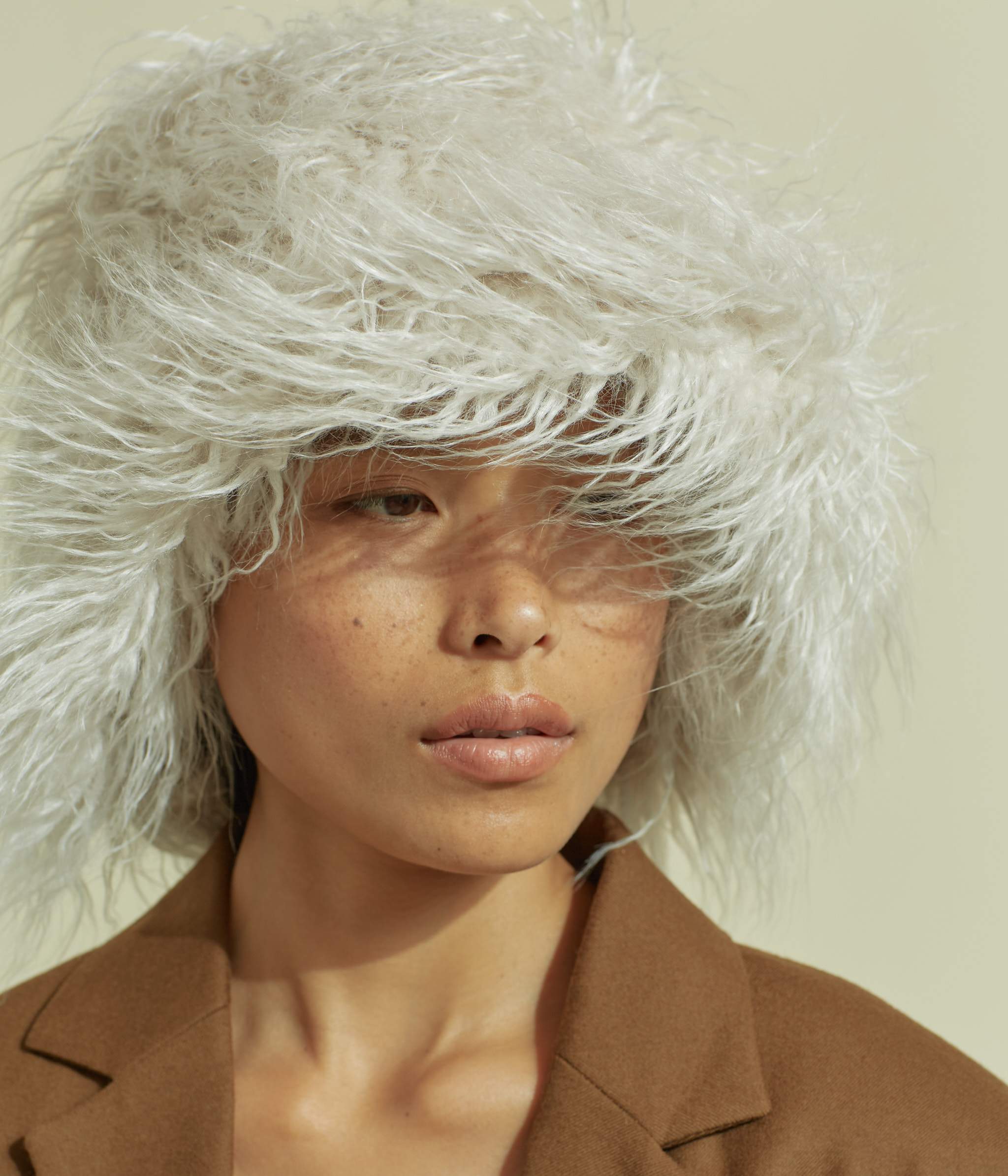 Clyde Faux Fur Bucket Hat - Cream Faux 