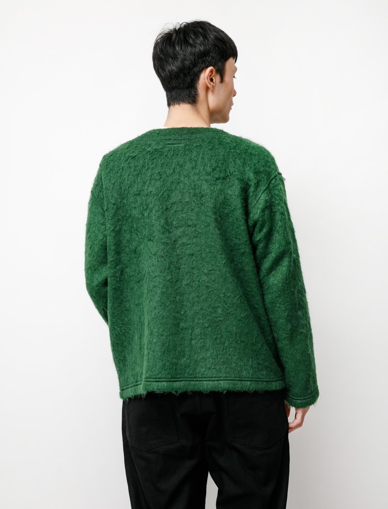 Engineered Garments Creweck Cardigan Engineered Garments Mohair Crewneck Cardigan - Kelly Green