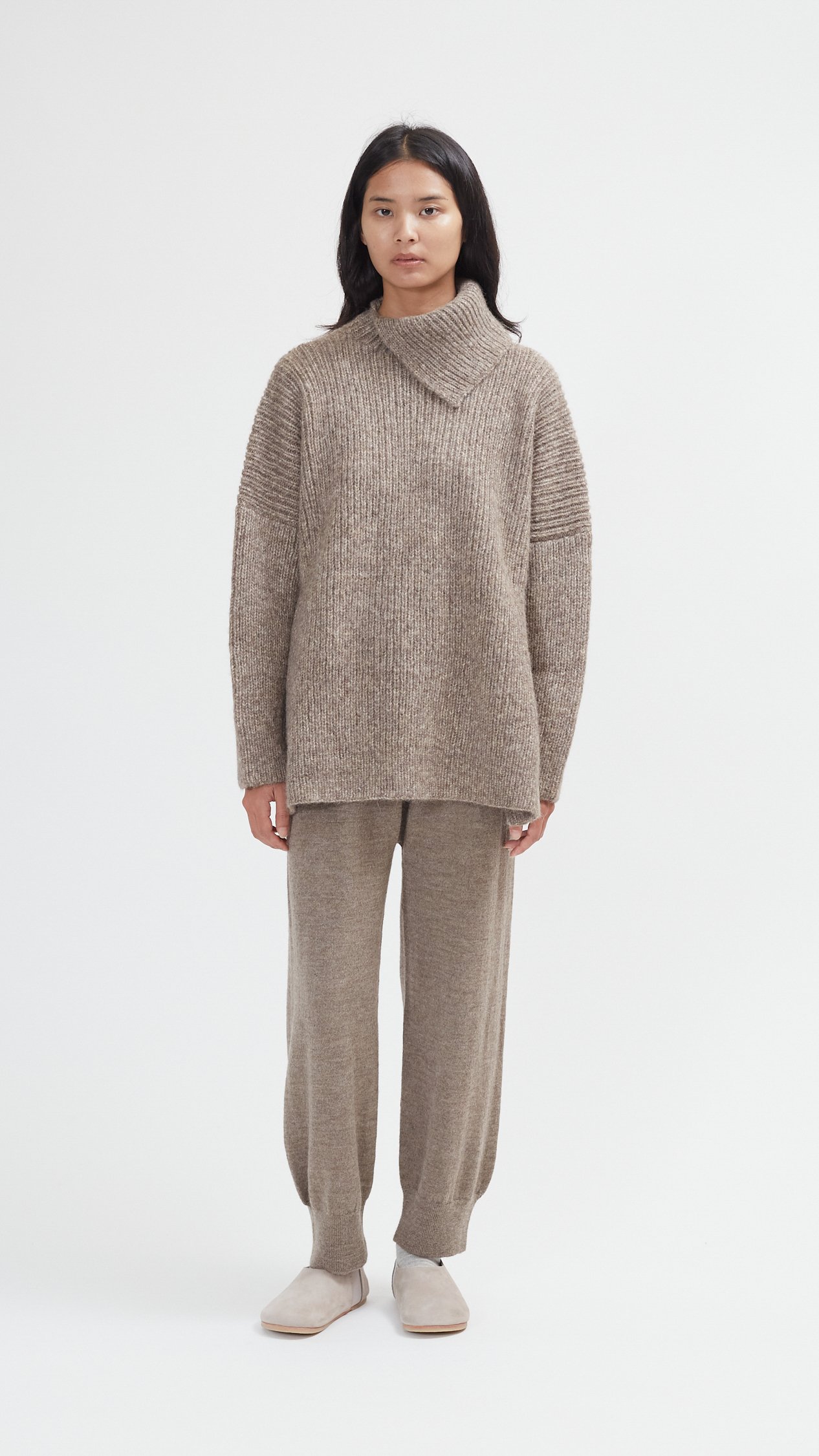 LAUREN MANOOGIAN　RIB SPLIT TURTLENECK Rib Split Turtleneck in Cinder by Lauren Manoogian – Idlewild