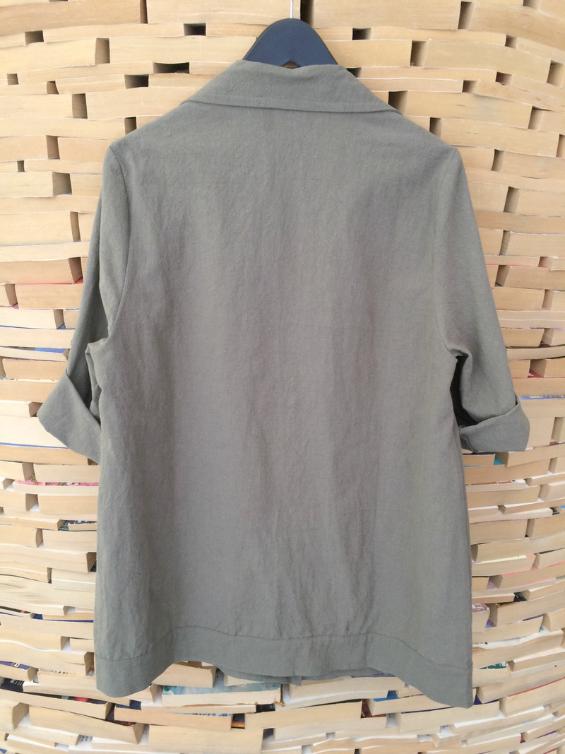 LUSH Oversized Linen Jacket in Olive Green | Garmentory