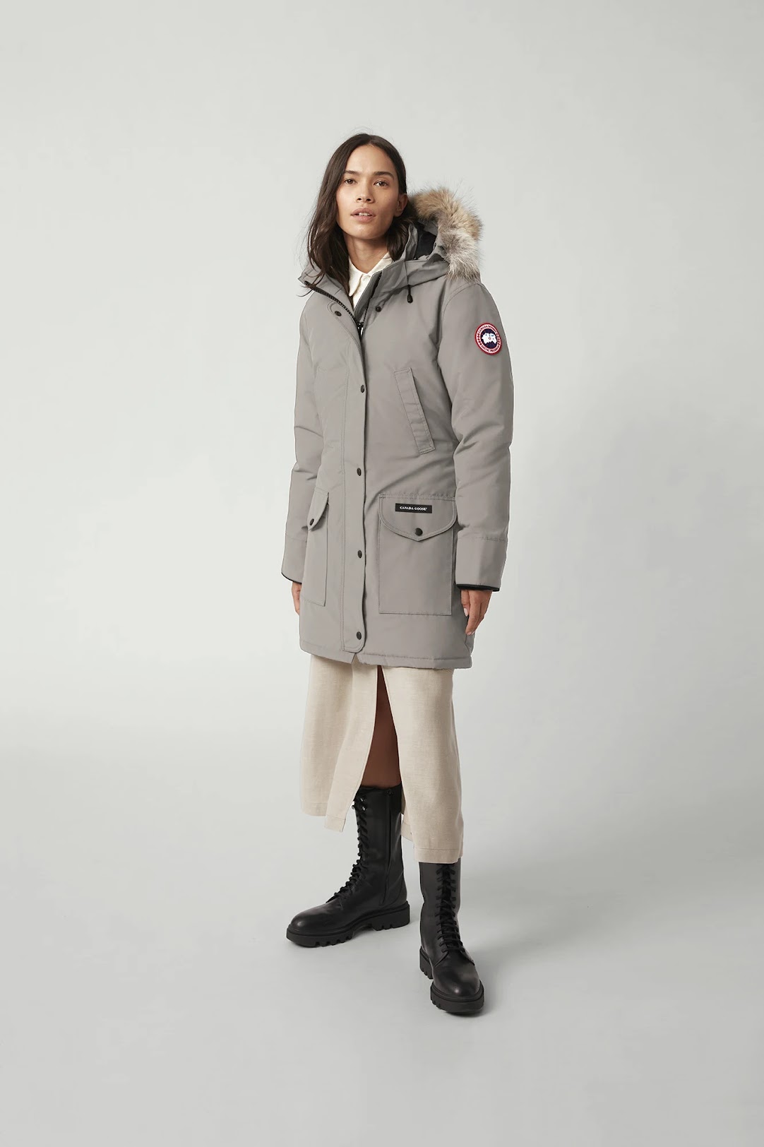 Canada Goose Limestone Trillium Parka Jacket - Tan/Grey | Garmentory