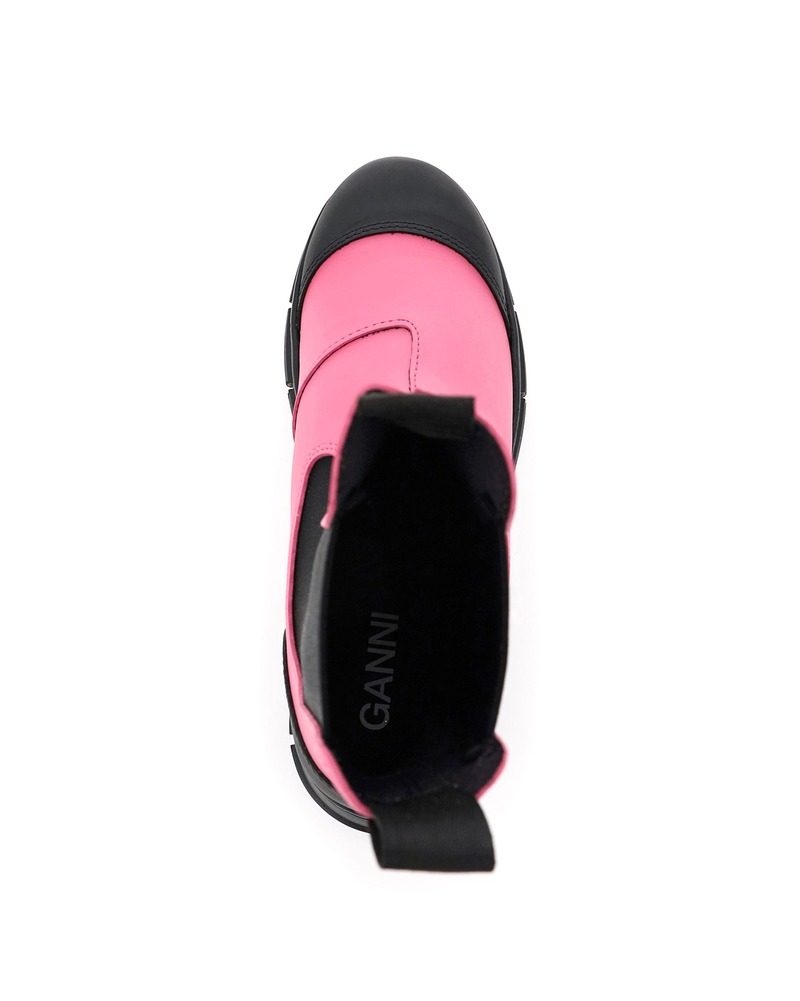 GANNI♦レザー チェルシーブーツ バイカラー pink GANNI レザー チェルシーブーツ バイカラー | THE OUTNET