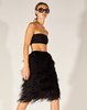 Cynthia Rowley Midi Feather Skirt - Black - Thumbnail 1