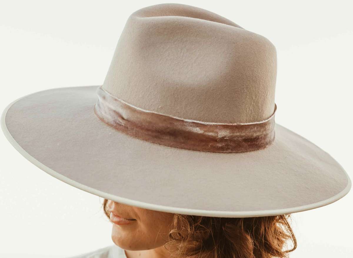 Freya Wide-Brim Straw Hat in Light Lavender Freya Straw Hats JULY SALE – Brooke Wright Designs main image 2