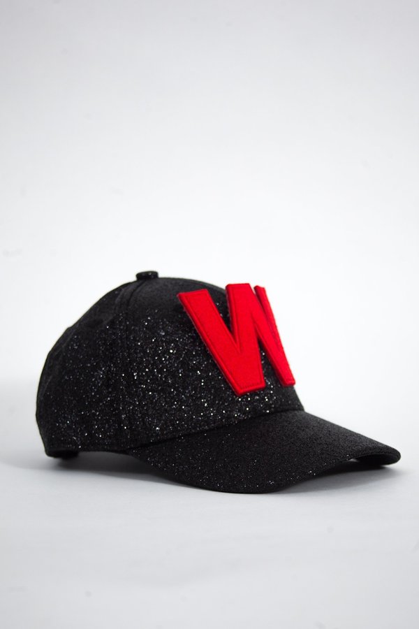 Walter Van Beirendonck W Cap - Glitter Black | Garmentory