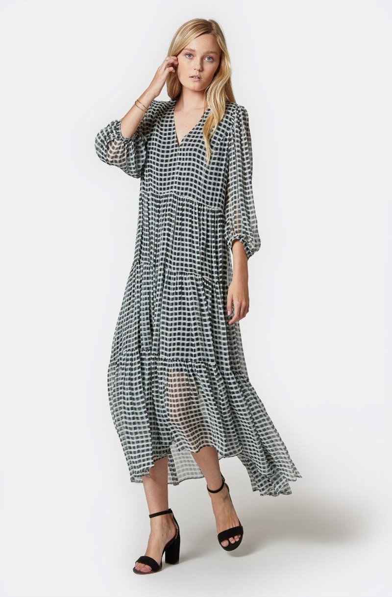 joie silk maxi dress JOIE KOLIA COLOR BLOCK LONG SLEEVE SILK MAXI DRESS Small REG $498