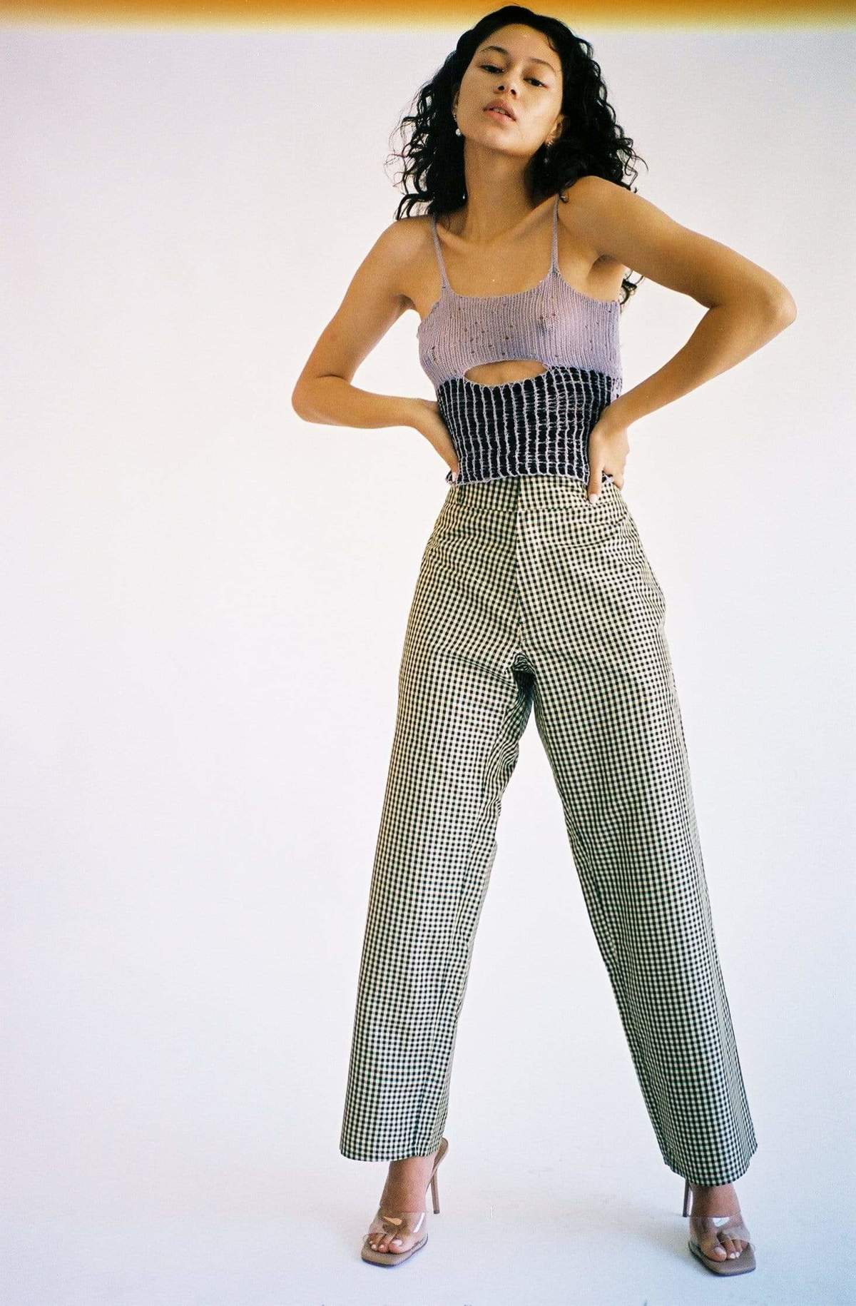 Coming of Age Unisex Pant - Black/Yellow Gingham - Image 2 of 13