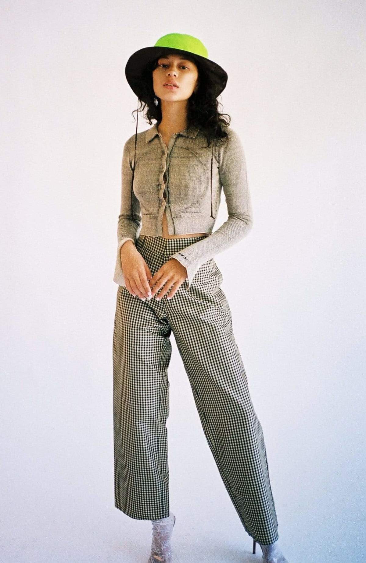 Coming of Age Unisex Pant - Black/Yellow Gingham - Image 6 of 13