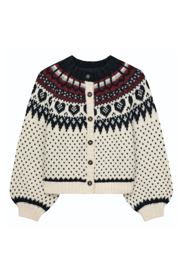 Fair Isle Heart Sweater Cardigan main image 1