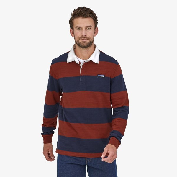 Patagonia Mens Long Sleeved Lightweight Rugby Shirt OG Rugby Barn Red on  Garmentory