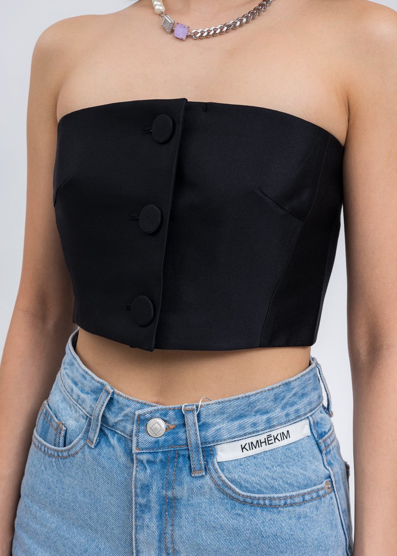 Black Emma Tube Top-Black | Garmentory