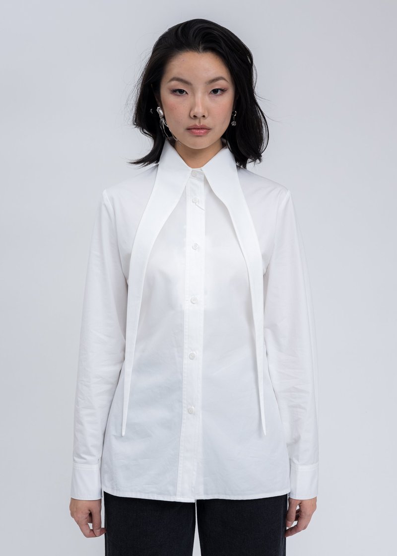 KIMHĒKIM Slim Fitneo Elf Collar Shirt - White | Garmentory