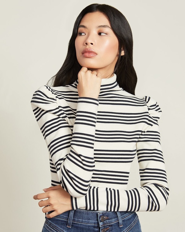 veronica beard striped turtleneck