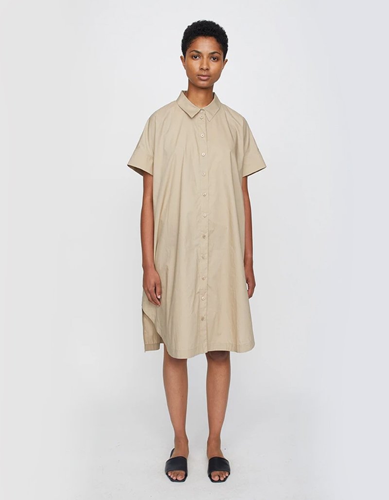 Just Female Noria Shirt Dress - Taupe | Garmentory