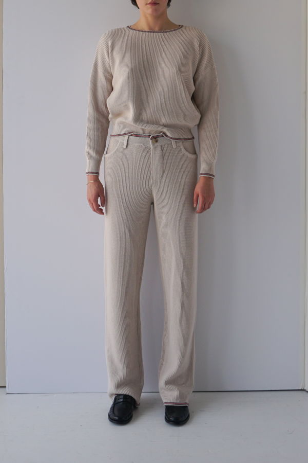 Still Here New York Knit Childhood Pants - Bone