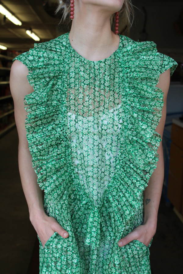 A Dtacher Lavina Ruffle Dress Green