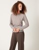 ICHI ANTIQUITES Cotton Tencel Pullover - Grey - Thumbnail 3