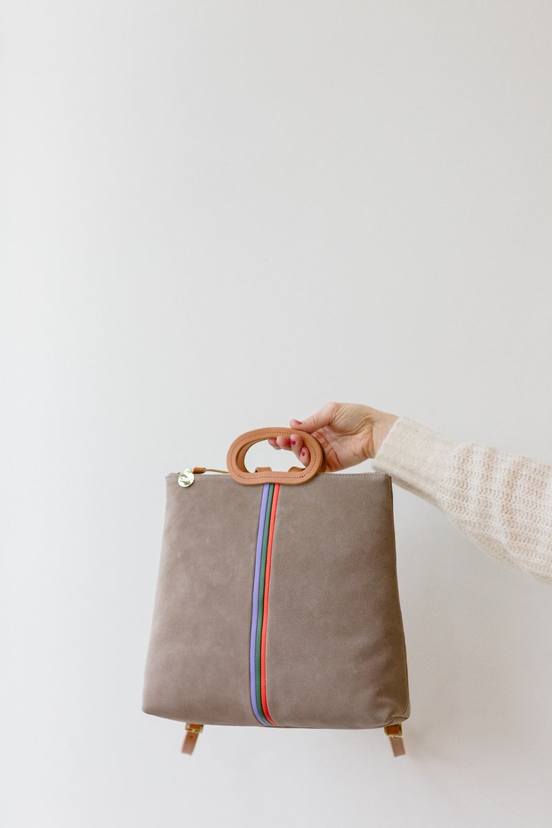 Clare Marcelle Backpack Dark Grey Suede