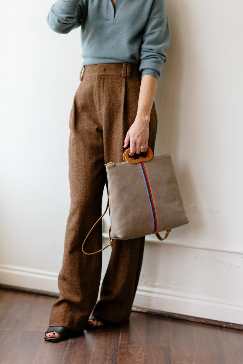 Clare Marcelle Backpack Dark Grey Suede