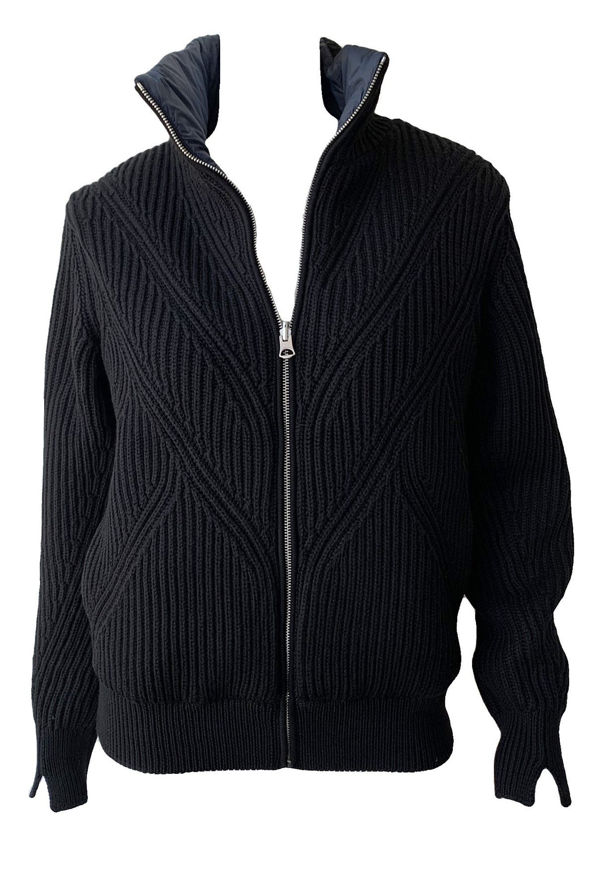 Rag & Bone Mikaela Zip Up Puffer Jacket Black/Navy Garmentory