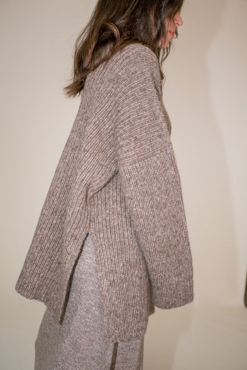 LAUREN MANOOGIAN　RIB SPLIT TURTLENECK Rib Split Turtleneck in Cinder by Lauren Manoogian – Idlewild