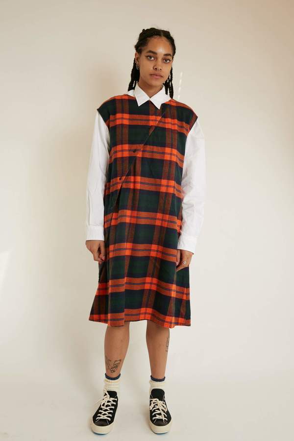 strapless open back dress ZARA. Short checked dress, size 11/12  Hibuy market