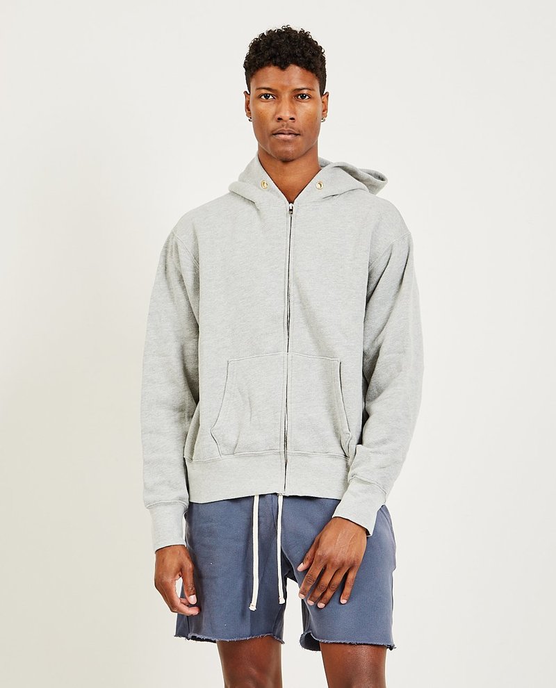 Les Tien Cropped Zip Hoodie - Gray | Garmentory 