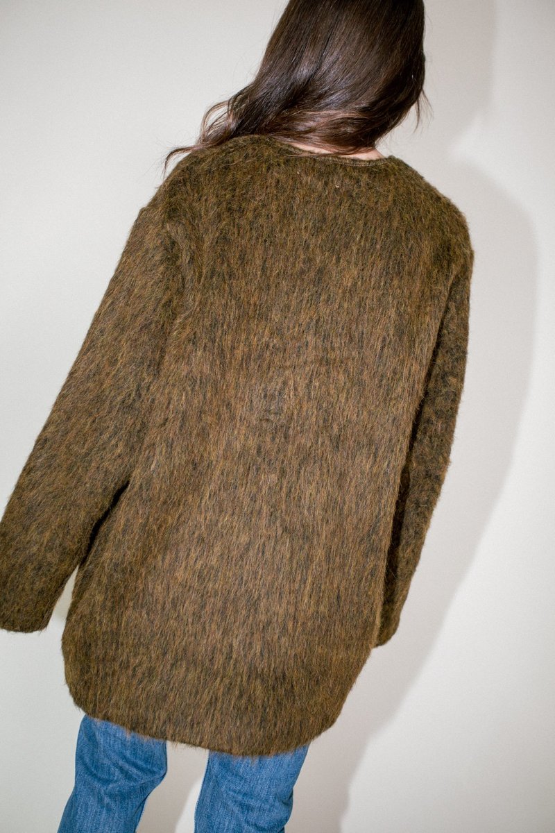 Our Legacy Mid Line Cardigan - Olive Melange | Garmentory